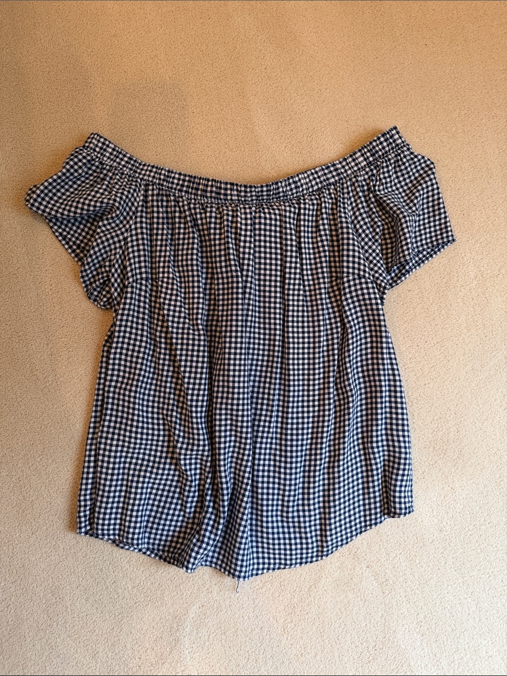 Mossimo Supply Co. Navy and White Gingham Blouse